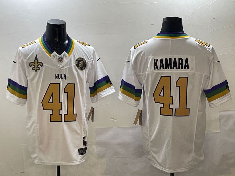 Men New Orleans Saints #41 Kamara White three generations 2025 Nike Limited NFL Jersey style 1